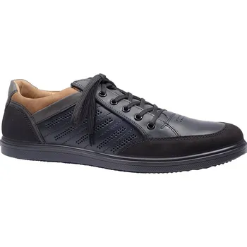 Pánské tenisky Vycházková obuv, Jomos, 1928, šíře H, černo-šedo-hnědá: Černá Nubuk, velur (semiš) 32 48 H - rozšířená (16648-16649)