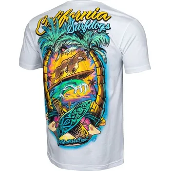 Pánská móda PitBull West Coast Triko SURFDOG - bílé - PWC_SURFDOG_WHT Velikosti: XL