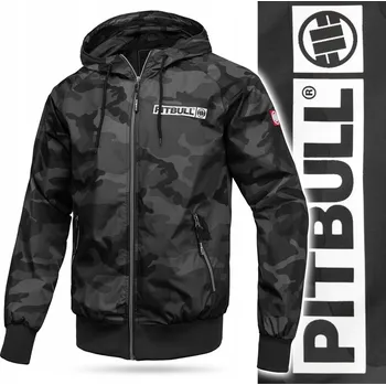 Moto bunda Bunda wiatrówka PITBULL West Coast „Athletic Logo“ – vše černé, velikost M