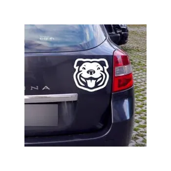 Samolepicí dekorace na vozidlo Samolepka na auto Pes Stafordšírský teriér Psiakrew na tmavou karoserii 15 cm