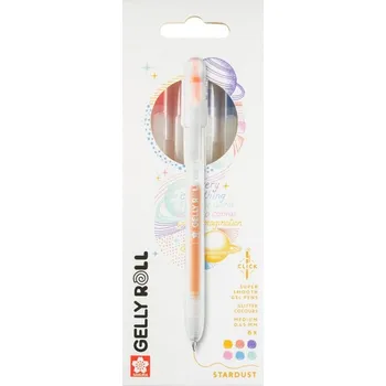Kancelář Gelové popisovače SAKURA Gelly Roll STARDUST Clicker 0,4mm, 6ks