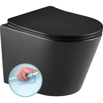 Klozet Sapho PACO závěsná WC mísa, Rimless, 36x53cm, černá mat