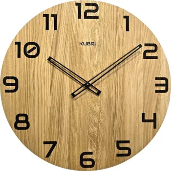 Hodiny KUBRi 0094 - dubové hodiny české výroby o průměru 44 cm