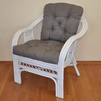 Křeslo Ratanové křeslo Rio De Janeiro bílé - šedý melír - SLEVA 3% s kodem radost25