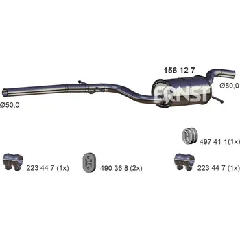 Tlumič výfuku Střední tlumič výfuku ERNST 156127