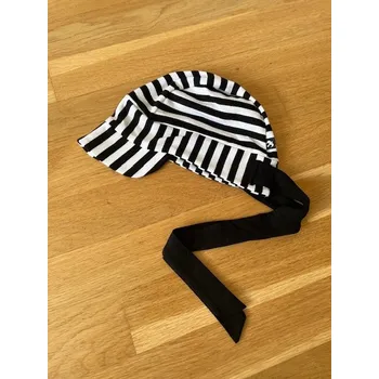 Kšiltovka Bambusová pirátka s kšiltem - pruhy černá, Duomamas