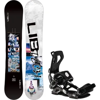 Snowboard Snowboard LIB TECH Skate Banana Black/White s vázáním GNU Psych