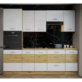 Kuchyňská linka Kuchyňská linka ARTISAN bílý lesk, Sestava K, 240 cm