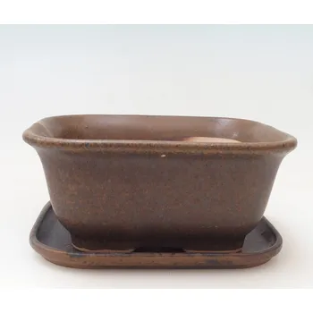 Květináč Bonsai miska + podmiska H38 - 12x10x5,5 cm. - hnědá