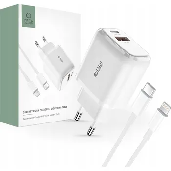 Síťová nabíječka Tech-protect Apple Lightning, USB typ C pro Apple 3000 mA 5 V bílá