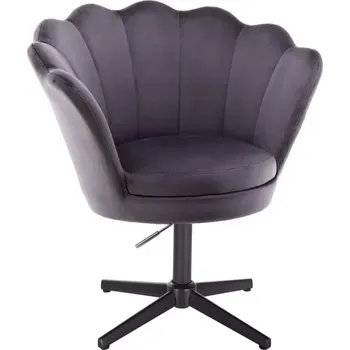 LuxuryForm DESIGN Křeslo FREY VELUR na černém kříži - tmavě šedé