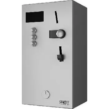 Vodovodní baterie Sanela Automaty - Nástěnný mincovní automat pro 1-3 sprchy, interaktivní ovládání, antivandal, matný nerez SLZA 01LN