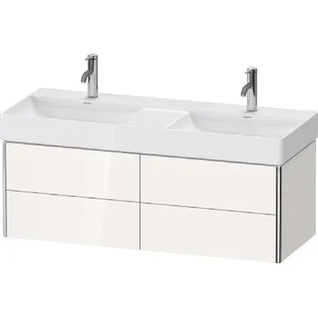 Koupelnový nábytek Duravit XSquare - Dvojumyvadlová skříňka 40x118x46 cm, 4 zásuvky, lesklá bílá XS416402222