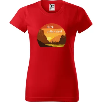 Dámské tričko DOBRÝ TRIKO Dámské tričko s potiskem Čistá záležitost Barva: Červená, Velikost: 3XL