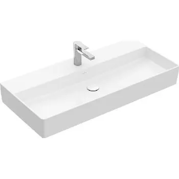 Umyvadlo Villeroy & Boch Memento 2.0 - Umyvadlo 100x47 cm, bez přepadu, otvor pro baterii, CeramicPlus, alpská bílá 4A22A2R1