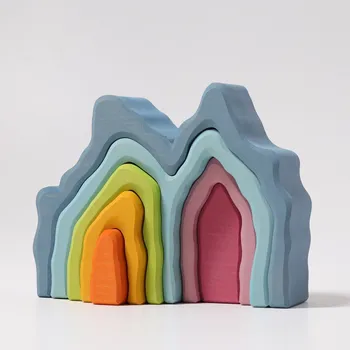 Dřevěná hračka Grimms Barevná skládací jeskyně