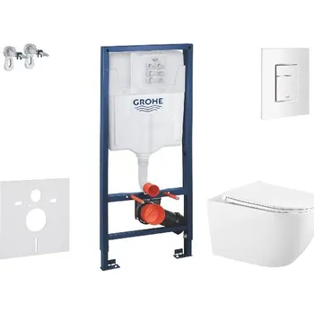 WC sada Grohe Rapid SL - Set předstěnové instalace, klozetu Gaia sedátka softclose, tlačítko Skate Cosmopolitan, alpská bílá SANI11BA3102