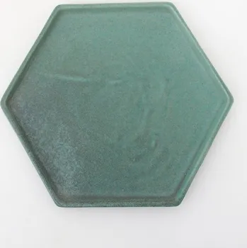 Květináč Keramická podmiska H53 -18,5 x 17 x 1 cm - zelená