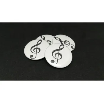 Button kovová placka - s potiskem houslový klíč