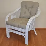 Ratanové křeslo Rio De Janeiro bílé - tmavě béžový melír - SLEVA 3% s kodem radost25