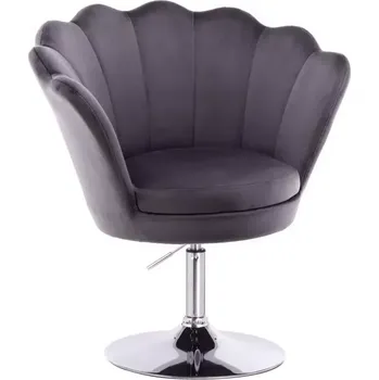 LuxuryForm DESIGN Kosmetické křeslo FREY VELUR na stříbrném talíři - tmavě šedé
