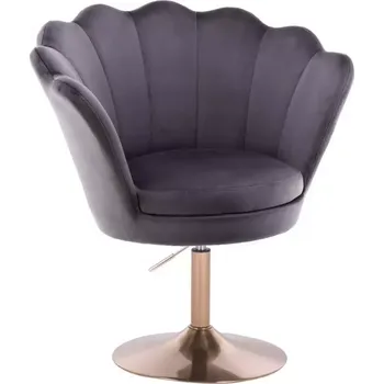 LuxuryForm DESIGN Křeslo FREY VELUR na zlatém talíři - tmavě šedé