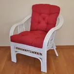 Ratanové křeslo Rio De Janeiro bílé - vínový melír - SLEVA 3% s kodem radost25