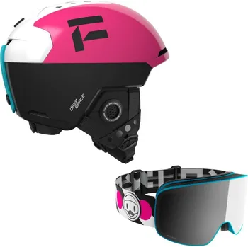 Lyžařská helma FLAXTA Deep Space Junior Pink & Brýle Přímé Junior Pink