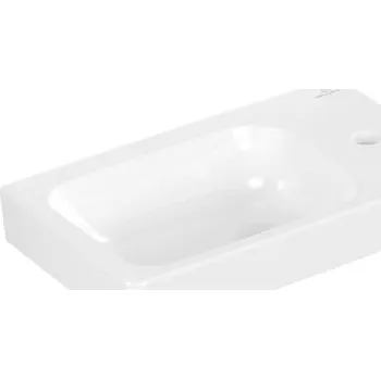 Umyvadlo Villeroy & Boch Architectura - Umývátko 48x28 cm, bez přepadu, otvor pro baterii vpravo, CeramicPlus, alpská bílá 438649R1