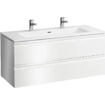 Umyvadlo Laufen Pro S - Skříňka s dvojumyvadlem, 120x55x50 cm, 2 zásuvky, lesklá bílá H8619674751071