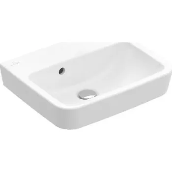 Umyvadlo Villeroy & Boch O.novo - Umývátko 45x37 cm, s přepadem, bez otvoru pro baterii, alpská bílá 43444701