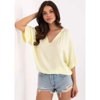 Dámská tunika Stylová halenka ve světle žluté barvě TW-BZ-
