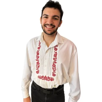 Pánská košile Franta s.r.o. Pánská krojová košile Samkovica – bílá s červenou výšivkou Velikost: 39