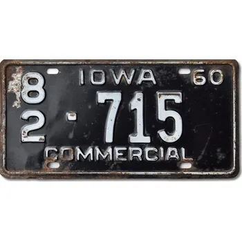 Plechová cedule Americká SPZ Iowa 1960 Commercial 82-715