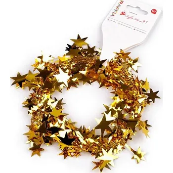 Vánoční dekorace Vánoční drátek hvězdy 2,5 m, zlatý