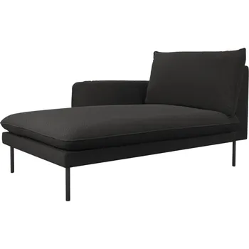 Otoman Cosmopolitan Design Černá bouclé lenoška Vienna 170 cm, levá