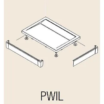 Sprchová vanička RONAL ILA - Hliníkový přední panel pro obdélníkovou vaničku, L-panel, 2 strany, 800 x 900 mm - barva bílá PWIL08009004