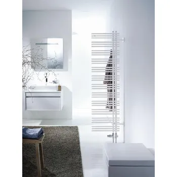 Radiátor Zehnder Yucca Asym - Koupelnový radiátor 87x48 cm, rovný, jednořadý, chrom YAC-090-050