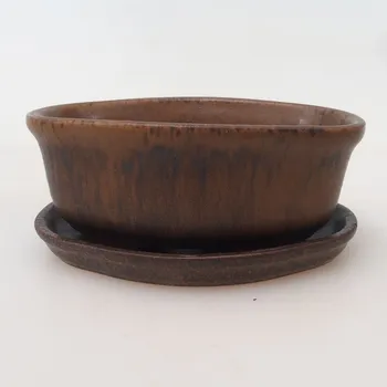 Květináč Bonsai miska + podmiska H05 - 11 x 8 x 4 cm. - hnědá