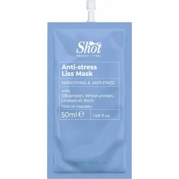 Vlasová regenerace Shot AntiStress LISS Mask - uhlazující bezoplachová maska na vlasy, 50 ml