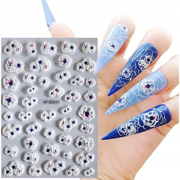 Přípravek na nehty Samolepky 5D na zdobení nehtů - Vzory: Květiny