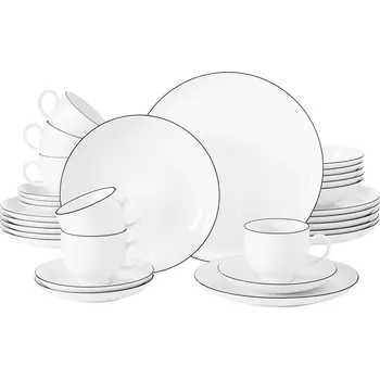 Sada nádobí Bílá kombinovaná souprava 28 dílná porcelán Fiona porcelán černá