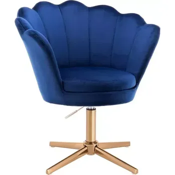 LuxuryForm DESIGN Křeslo FREY VELUR na zlatém kříži - modré