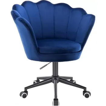 LuxuryForm DESIGN Křeslo FREY VELUR na černé podstavě s kolečky - modré