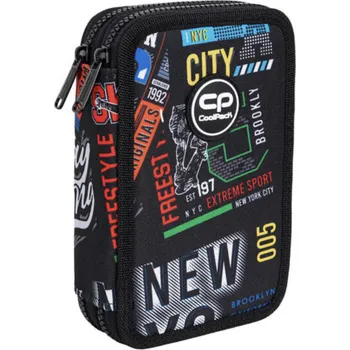 Penál Dvoupatrový školní penál pro kluky CoolPack Jumper 2 – Big City (vybavený)