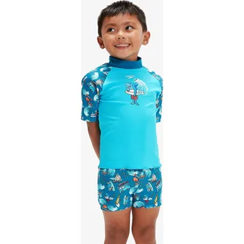 Chlapecké oblečení SPEEDO Short Sleeve Printed Rash Top Set 4YRS 536314
