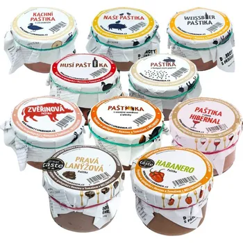 Dárkový potravinový koš DOBROTY S PŘÍBĚHEM PARTNER - Velká degustační sada paštik 10 ks