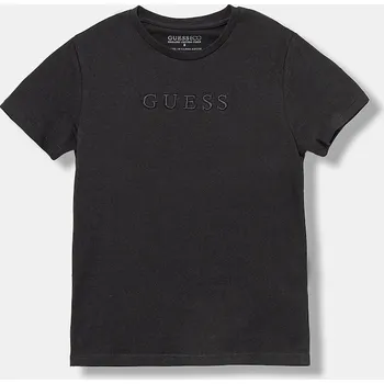 Dívčí tričko Dětské bavlněné tričko Guess černá barva, s aplikací, L4GI36 K8HM4 L4GI36.K8HM4.9BYA 99X, vel. 147-157