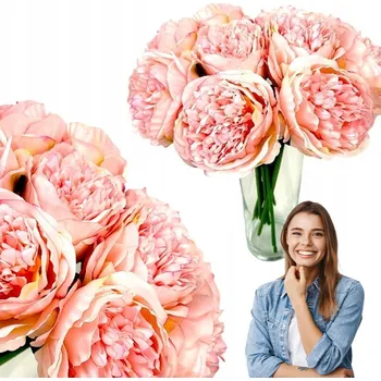 umělá květina Umělá pivoňka - kytice jako živá
