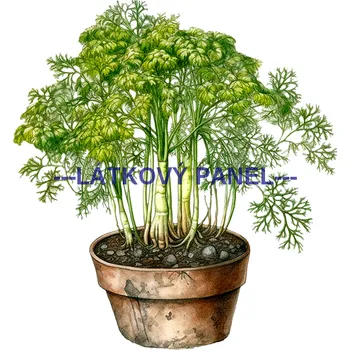 Látkový panel - Bylinky - BY-07 Velikost: 25x25cm, Materiál: Bavlna